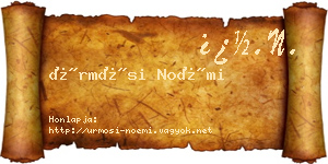 Ürmösi Noémi névjegykártya